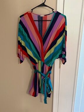 En Creme Multicolor Striped Jumpsuit Romper